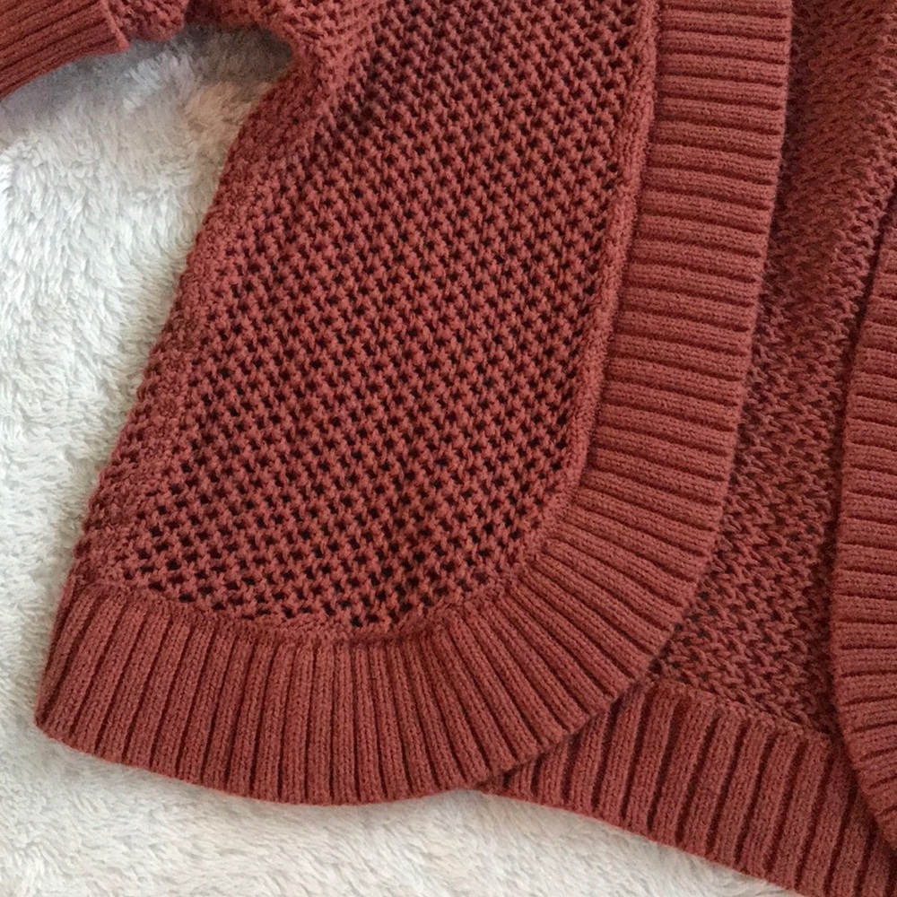 CHRISTOPHER & BANKS Cardigan Loose Knit Orange Size P/M - Picture 9 of 16